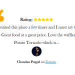 Screenshot of My Restaurant Reviews widget